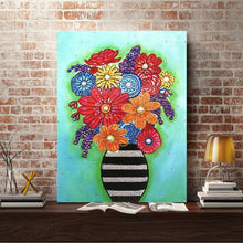 Load image into Gallery viewer, Crystal Rhinestone Diamond Painting Kit | Flowers on vase
