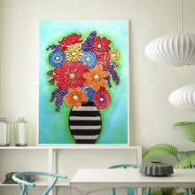 Load image into Gallery viewer, Crystal Rhinestone Diamond Painting Kit | Flowers on vase
