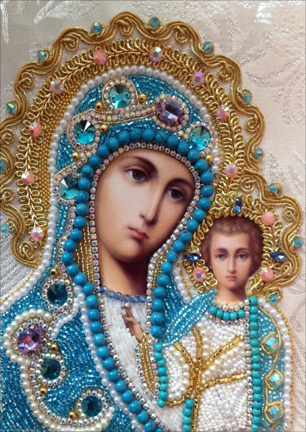 Crystal Rhinestone diamond Painting Kit | Blessed Virgin Mary and Jesus