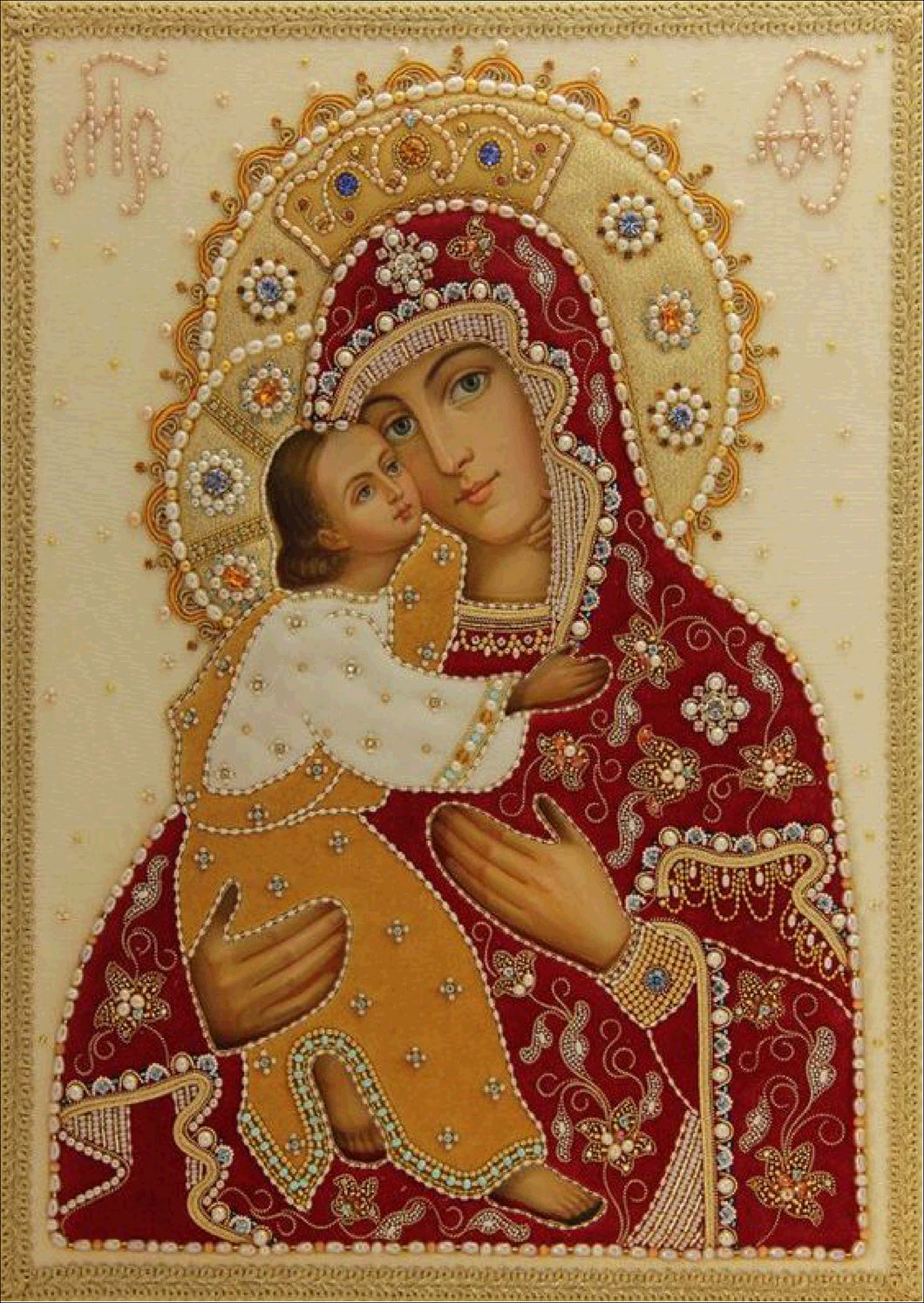 Crystal Rhinestone diamond Painting Kit | Blessed Virgin Mary and Jesus